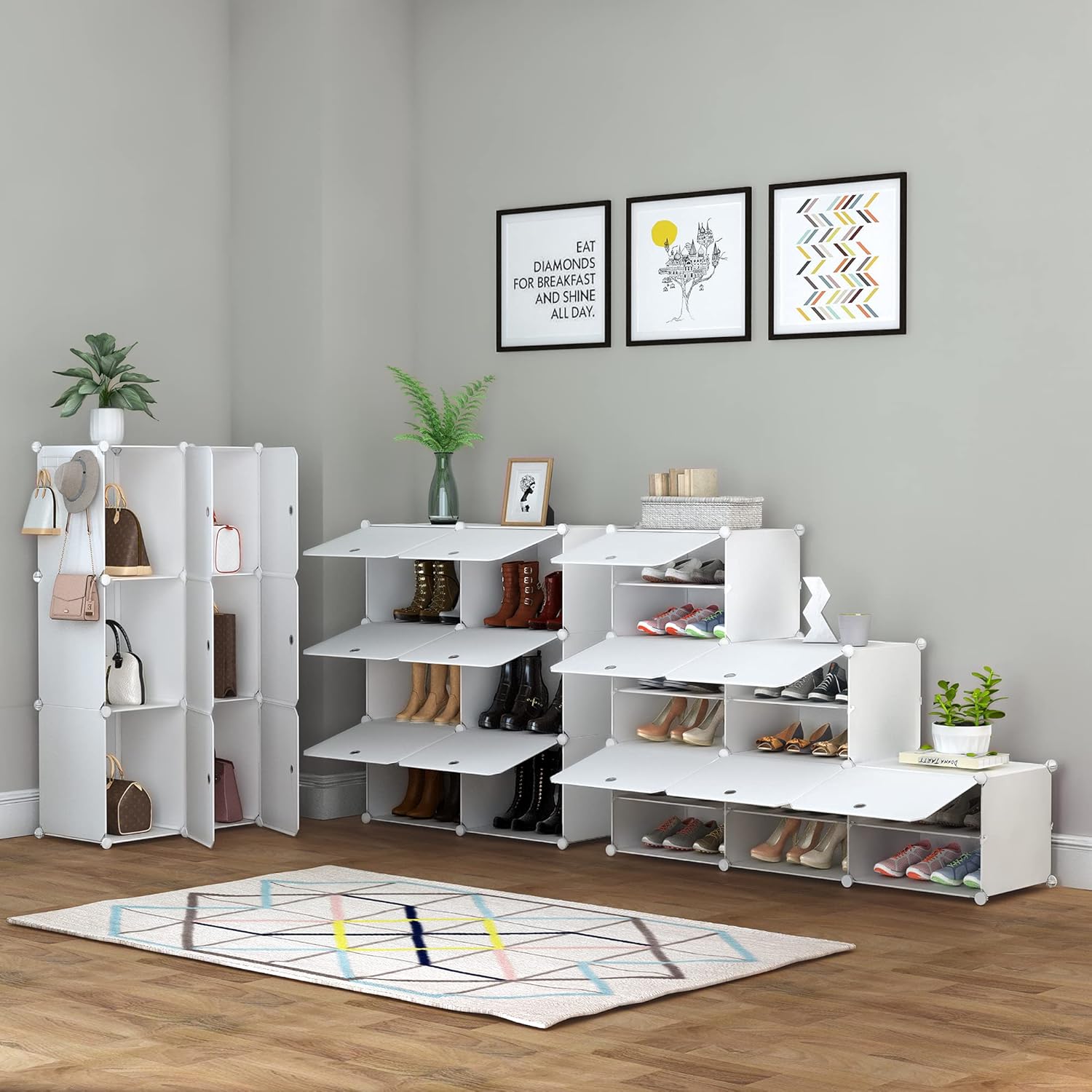 HOMIDEC 6-Tier Shoe Rack – 24 Pair Plastic Shoe Organizer Cabinet for Closet & Entryway