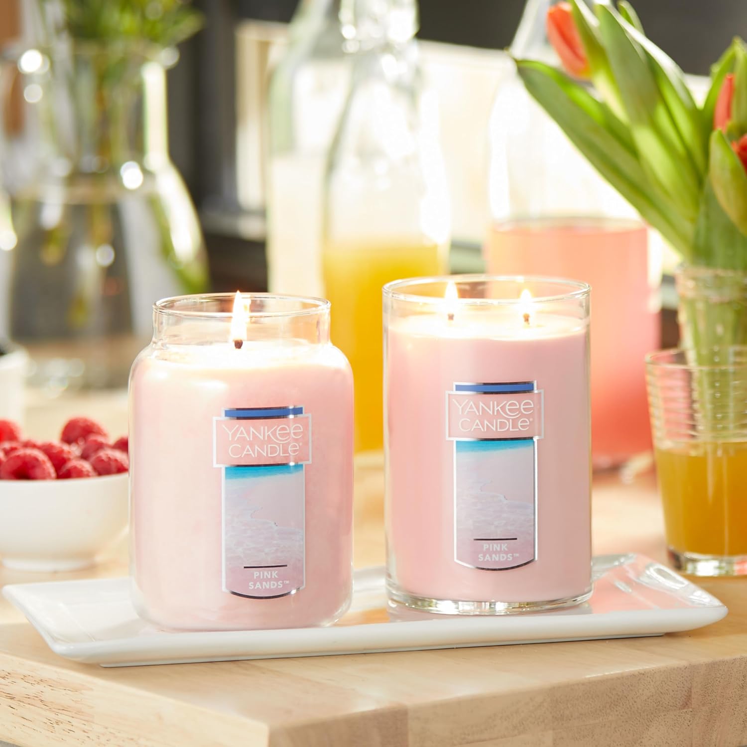 Pink Sands Scented Candle – 22oz Large Jar with Single Wick, 110+ Hour Burn Time for a Relaxing Aromatic Atmosphere