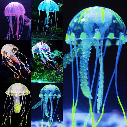 6PCS Glowing Jellyfish Aquarium Ornaments – Floating Decorations for Fish Tanks