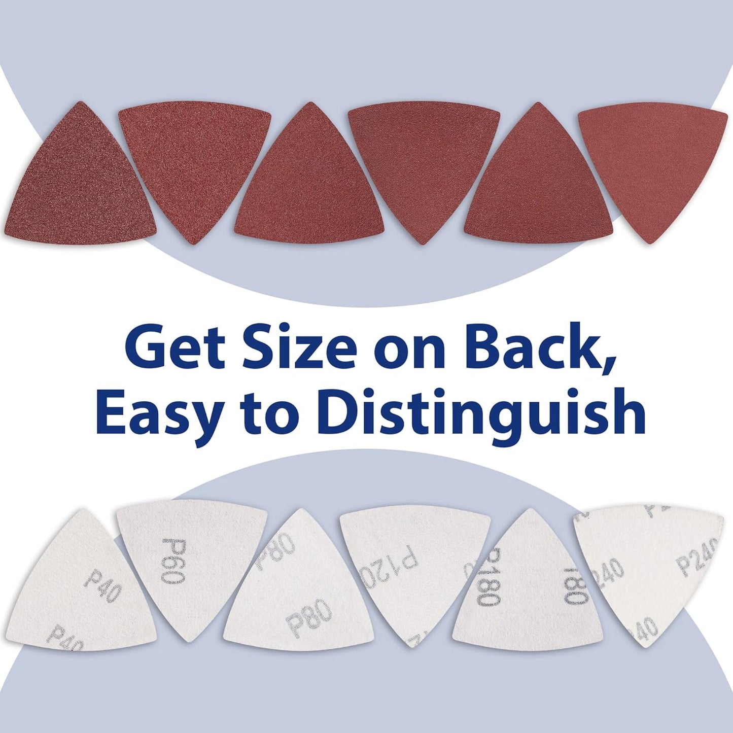150PCS Triangle Sanding Pads – 3-1/8” Hook & Loop for Oscillating Multi-Tools – 40 to 240 Grit Assortment