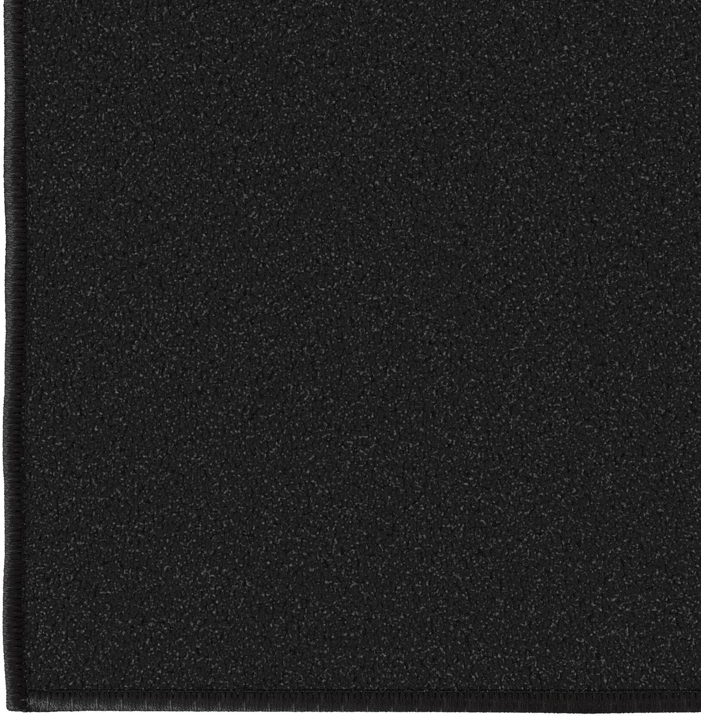 Ottomanson 2'2" x 6' Hallway Runner Rug – Non-Slip, Easy-Clean Solid Black Carpet for Entryway, Kitchen & Laundry