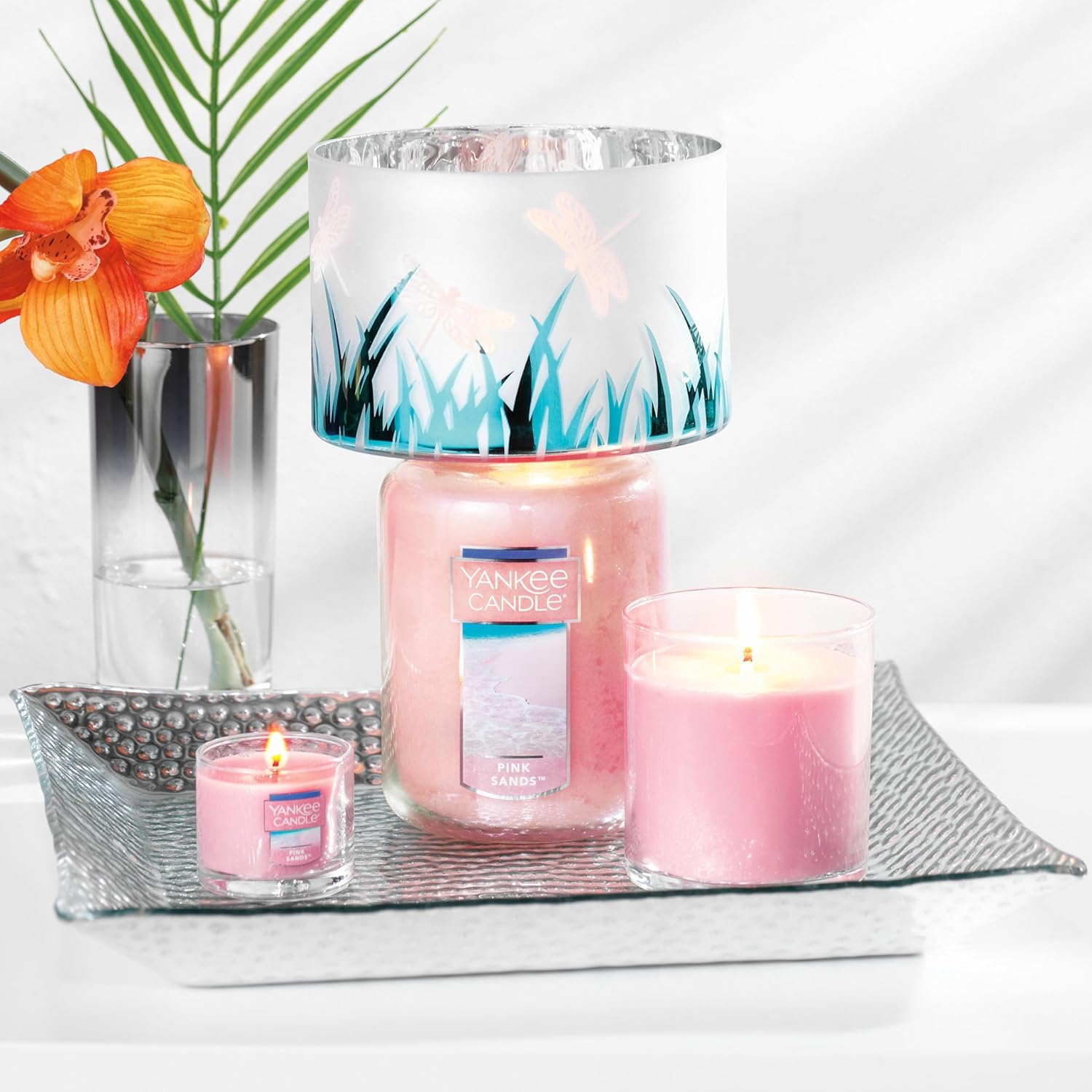 Pink Sands Scented Candle – 22oz Large Jar with Single Wick, 110+ Hour Burn Time for a Relaxing Aromatic Atmosphere