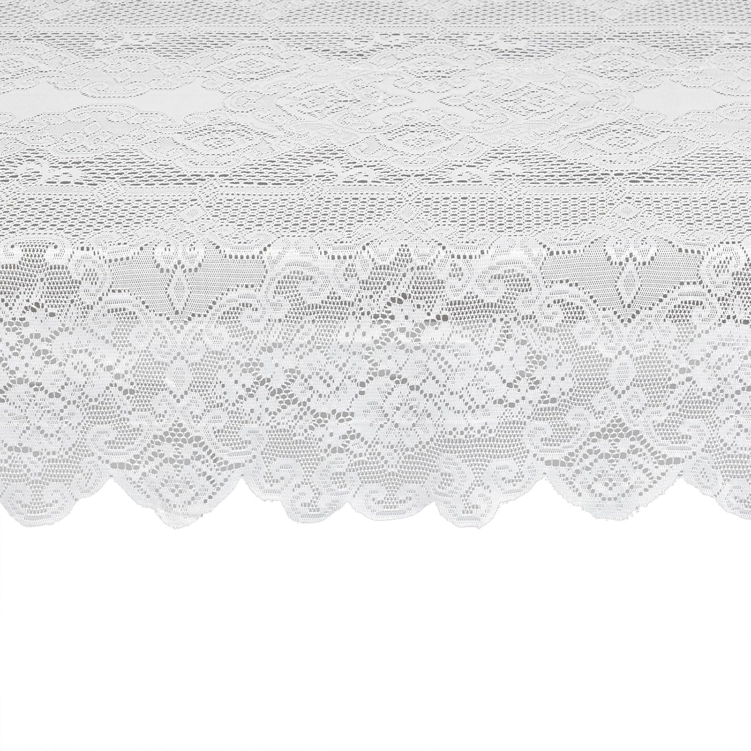 White Lace Tablecloth – 54x72" Vintage Rectangular Table Cover for Weddings, Baby Showers, Tea Parties & Home Decor