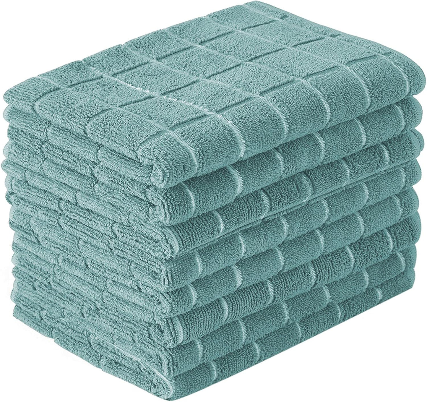 8-Pack Microfiber Dish Towels – Super Absorbent Lint-Free Kitchen Towels (Gray Lattice, 26x18")