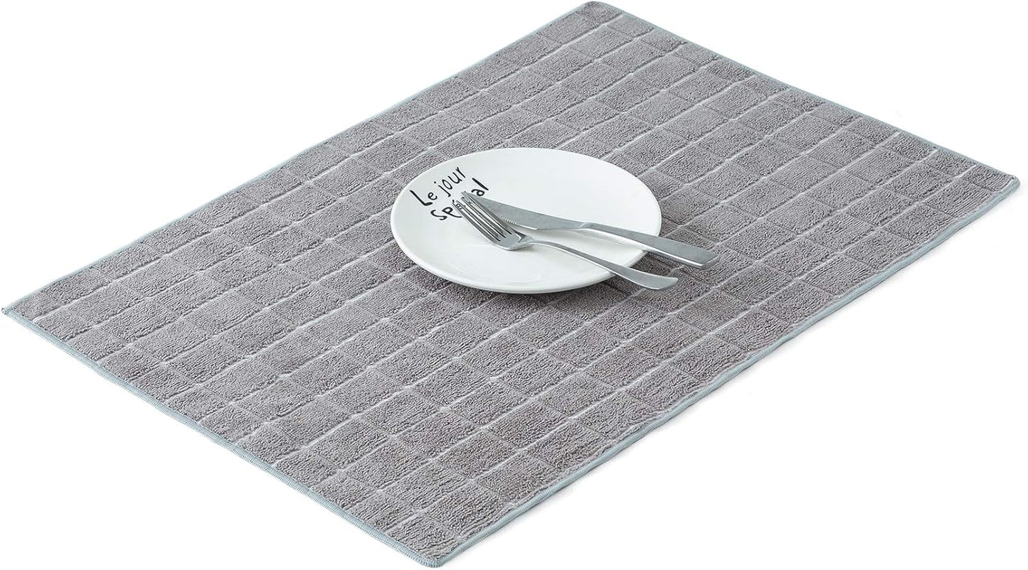 8-Pack Microfiber Dish Towels – Super Absorbent Lint-Free Kitchen Towels (Gray Lattice, 26x18")