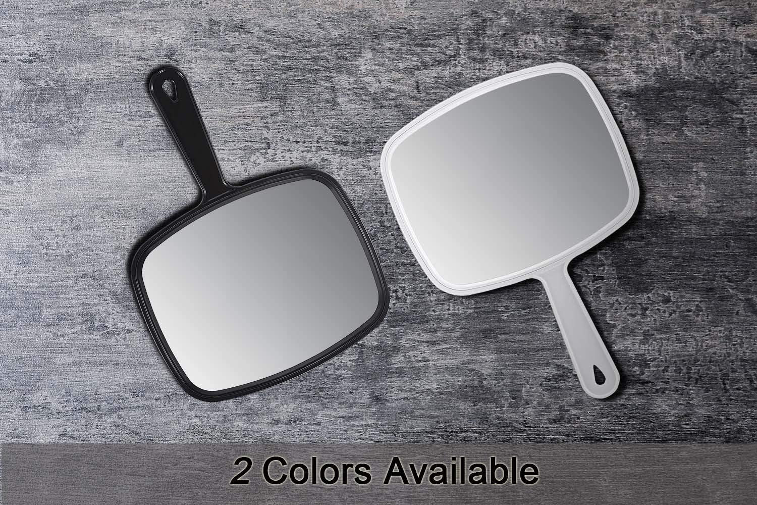 Black Square Handheld Mirror – 10.3"x7.4" Salon & Hairdressing Mirror with Handle