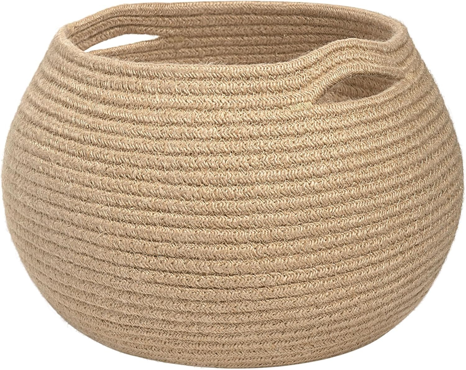 Small Round Jute Wicker Basket – Woven Storage Bin for Toys, Towels & Indoor Decor (10” x 8.3”)