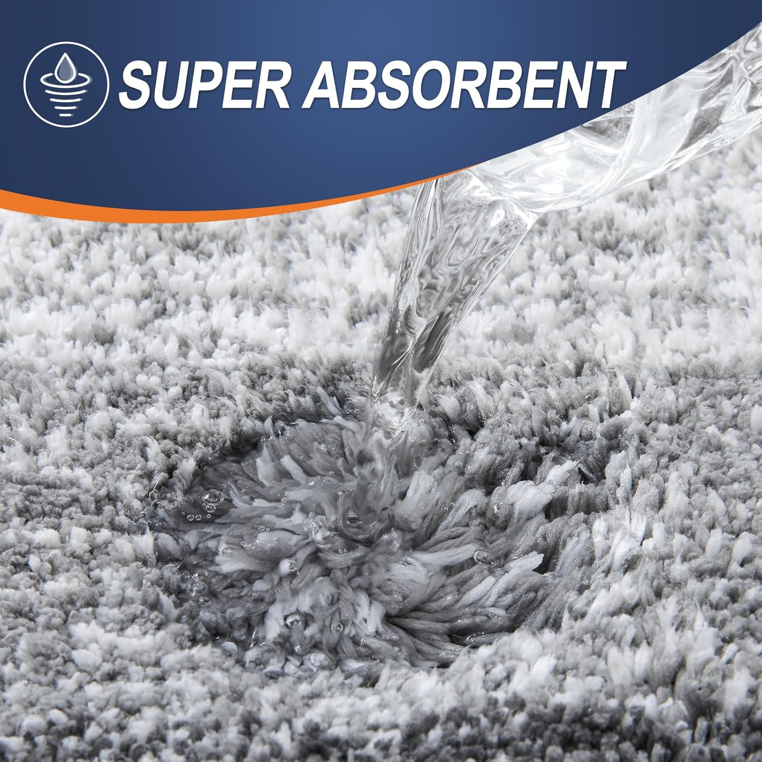 3-Piece Bathroom Rug Set – Soft Shaggy Microfiber Mats with Toilet Contour (Grey)
