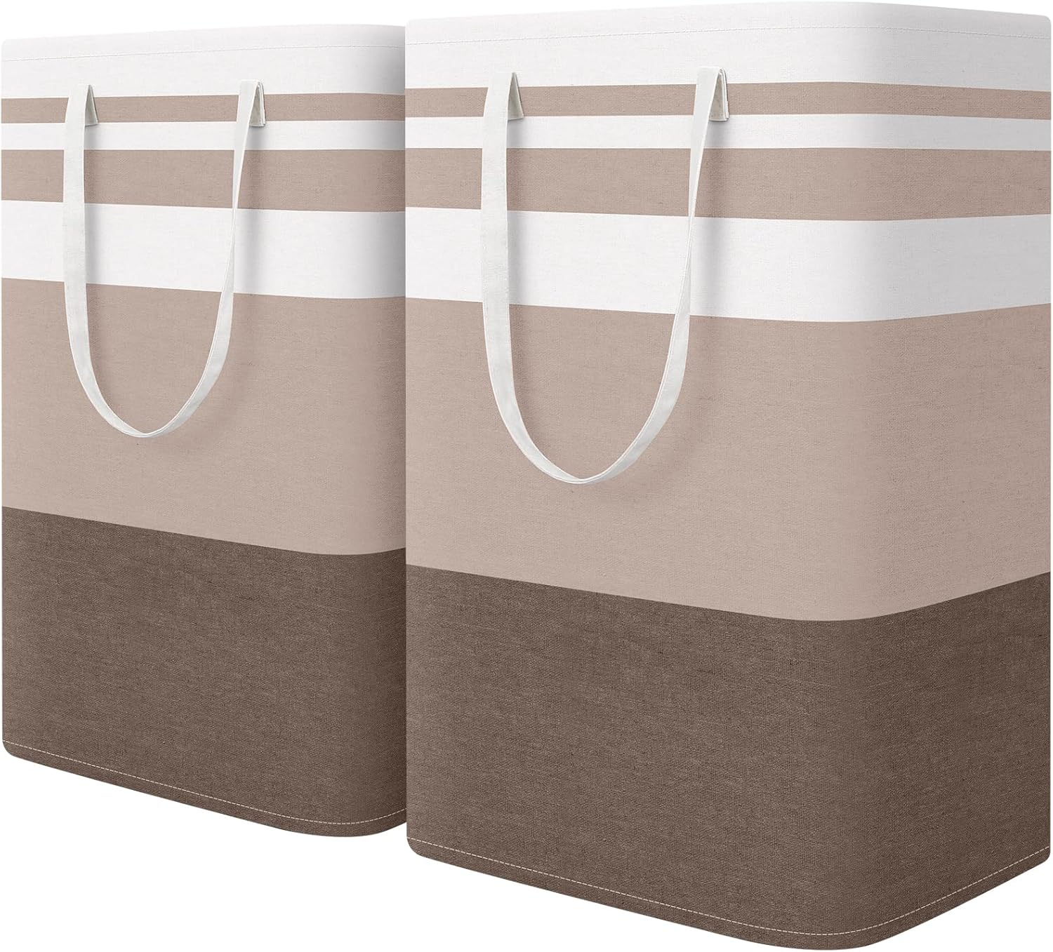2-Pack Large Laundry Hampers – Collapsible Waterproof Baskets with Reinforced Handles (75L, Grey)