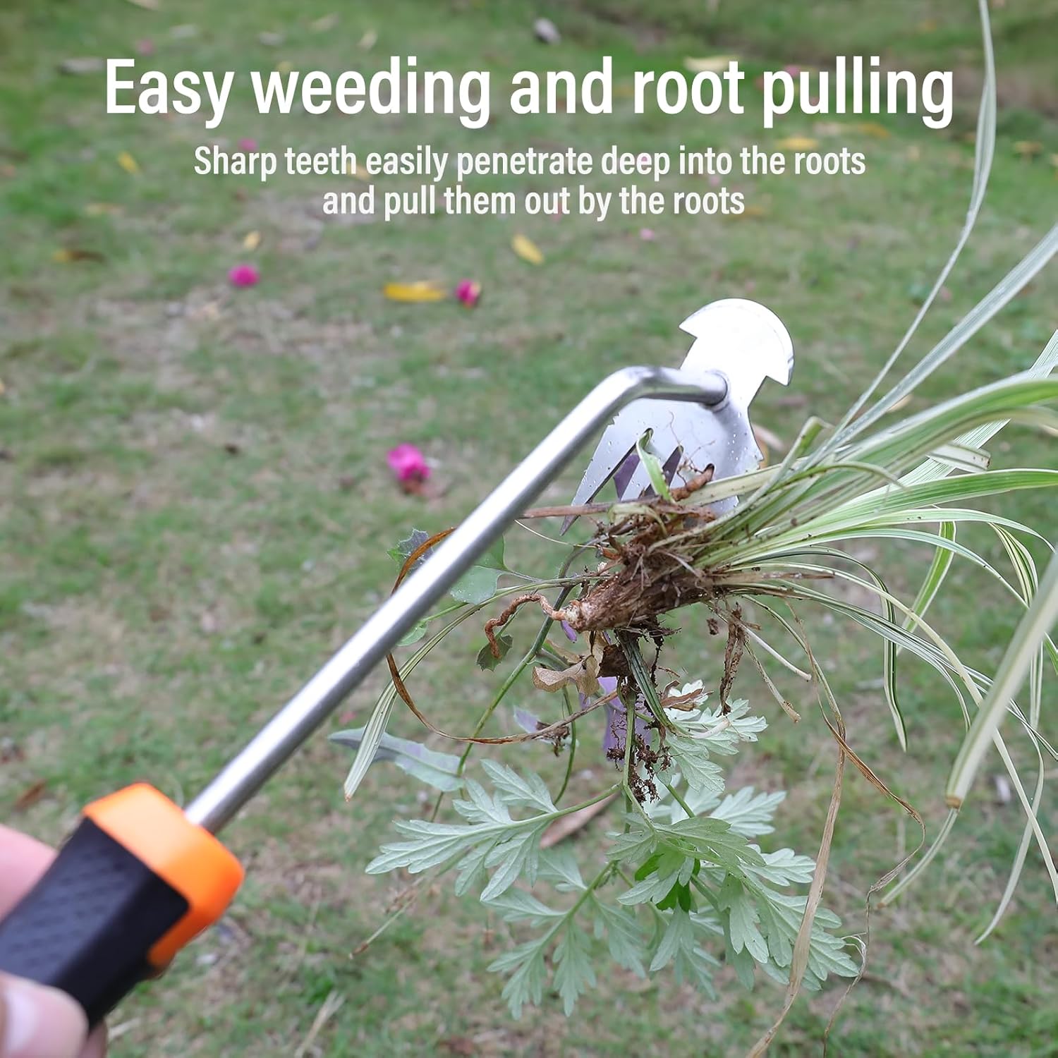 Weed Puller Tool – Portable Garden Weeder with Rubber Handle, 2024 Manganese Steel Hand Tool for Vegetable Gardening and Uprooting