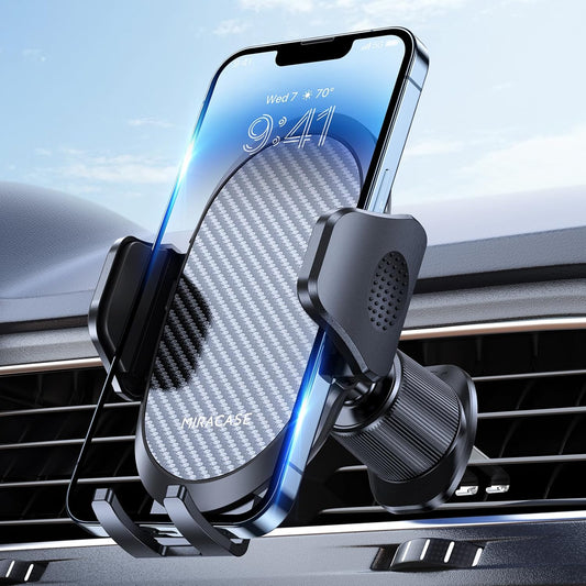 Universal Car Vent Phone Holder – Metal Hook Clip Mount for iPhone & Android (Dark Black)