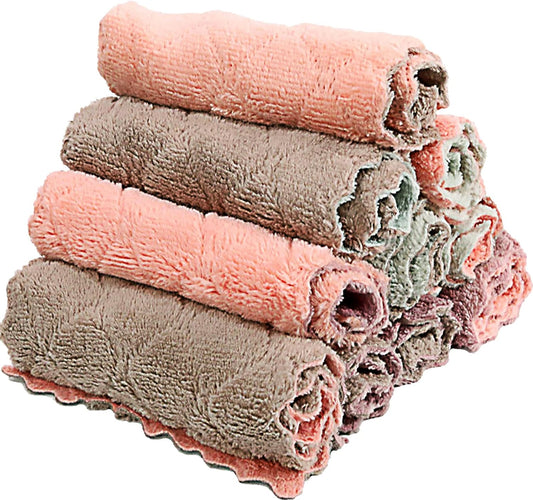 10-Pack Super Absorbent Microfiber Kitchen Towels – Quick-Dry, Non-Stick, Soft Cleaning Cloths