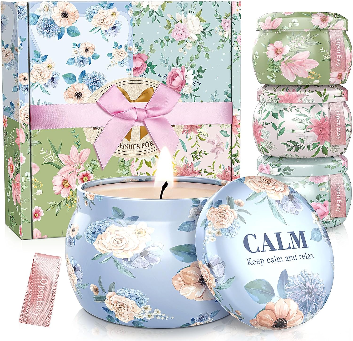 Scented Candle Gift Set – 4-Pack 17.6oz Soy Candles, Long-Lasting Aromatherapy for Men & Women, Ideal Birthday & Father's Day Present