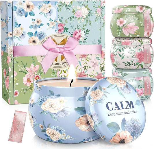 Scented Candle Gift Set – 4-Pack 17.6oz Soy Candles, Long-Lasting Aromatherapy for Men & Women, Ideal Birthday & Father's Day Present