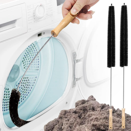 Dryer Vent Cleaner Kit 2 Pack - Household Cleaning Supplies 304 Stainless Steel Dryer Lint Brush, Home Essentials for Lint Trap Dust & Pet Hair