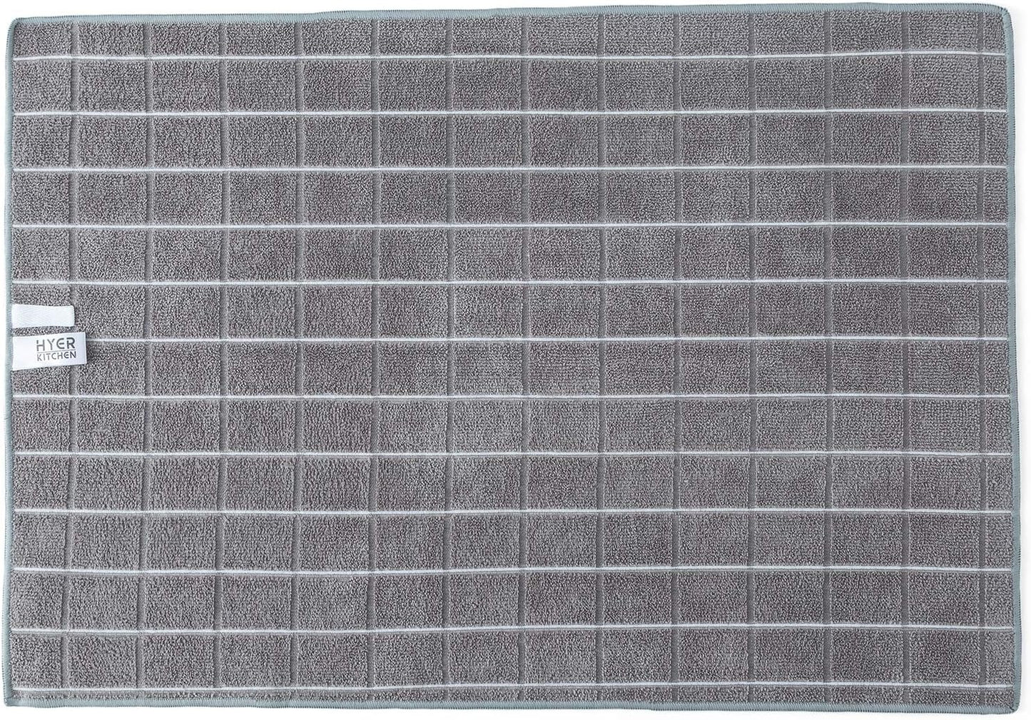 8-Pack Microfiber Dish Towels – Super Absorbent Lint-Free Kitchen Towels (Gray Lattice, 26x18")