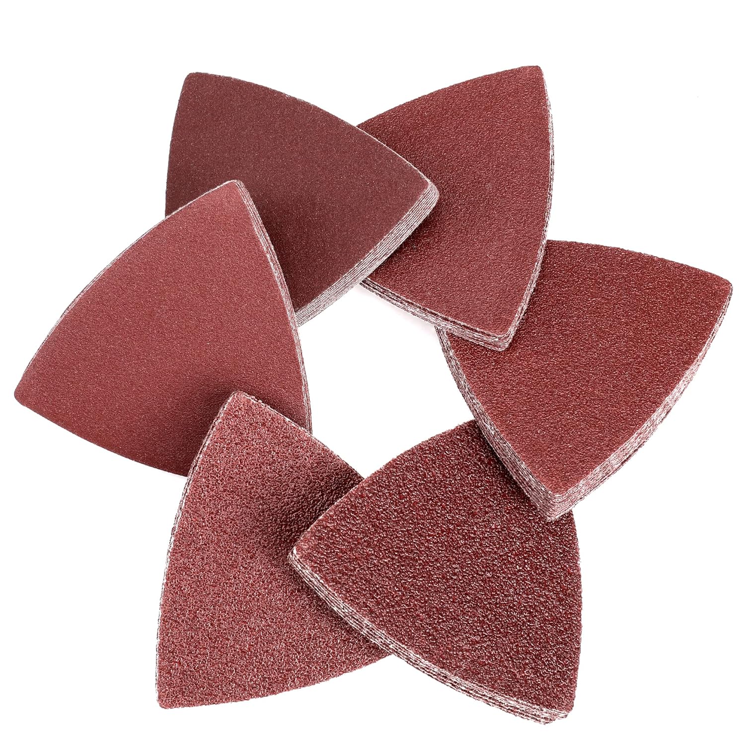 150PCS Triangle Sanding Pads – 3-1/8” Hook & Loop for Oscillating Multi-Tools – 40 to 240 Grit Assortment