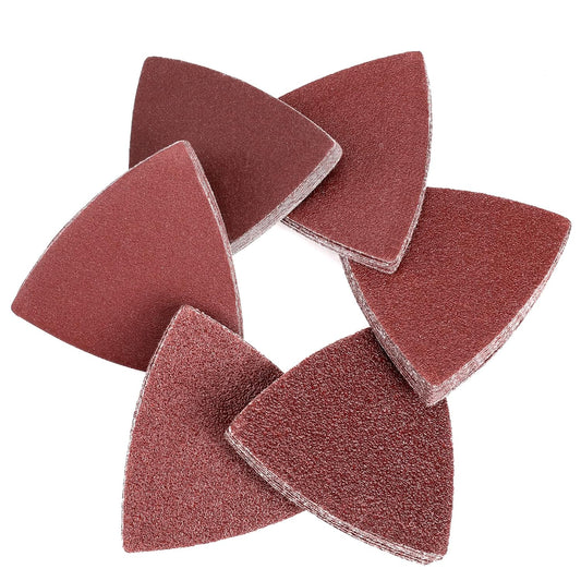 150PCS Triangle Sanding Pads – 3-1/8” Hook & Loop for Oscillating Multi-Tools – 40 to 240 Grit Assortment