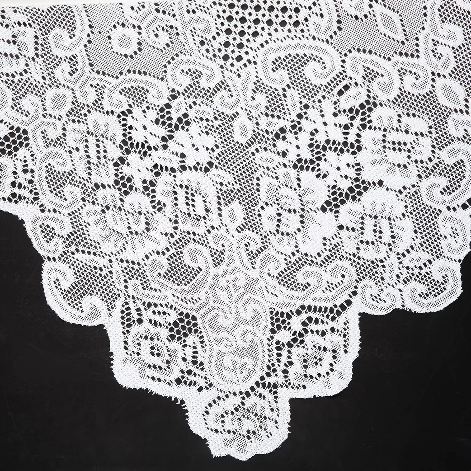 White Lace Tablecloth – 54x72" Vintage Rectangular Table Cover for Weddings, Baby Showers, Tea Parties & Home Decor