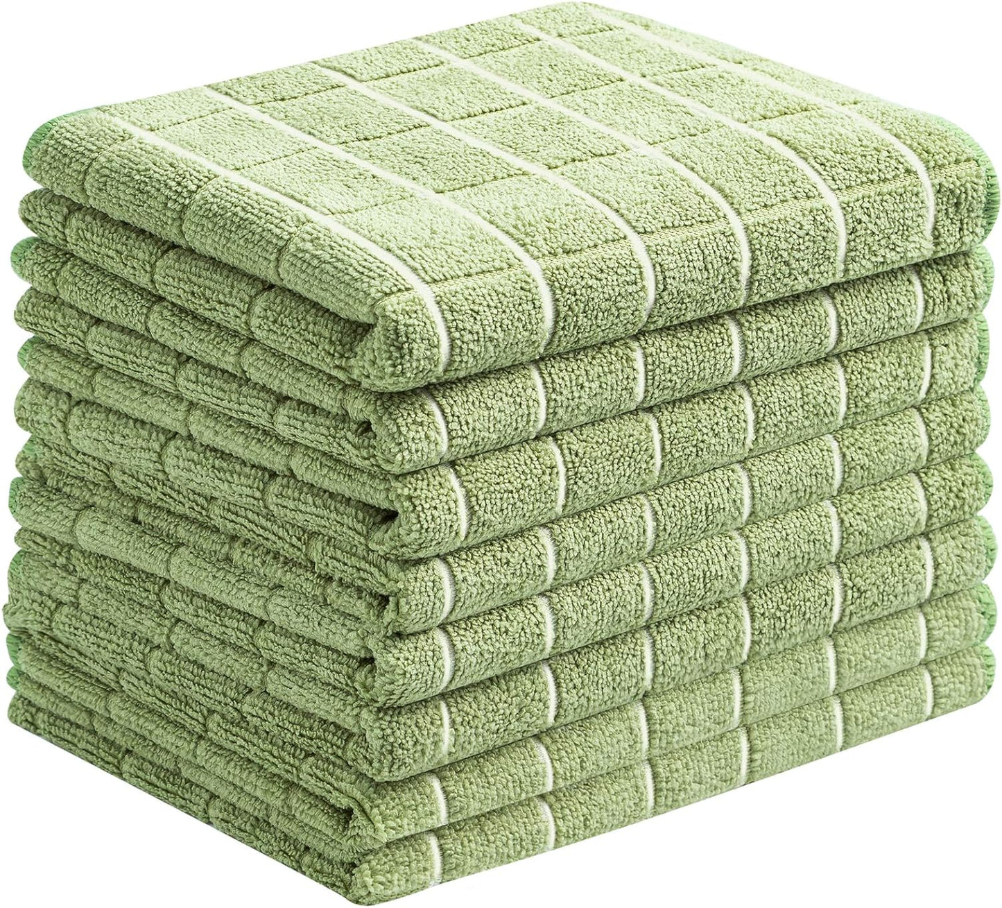 8-Pack Microfiber Dish Towels – Super Absorbent Lint-Free Kitchen Towels (Gray Lattice, 26x18")