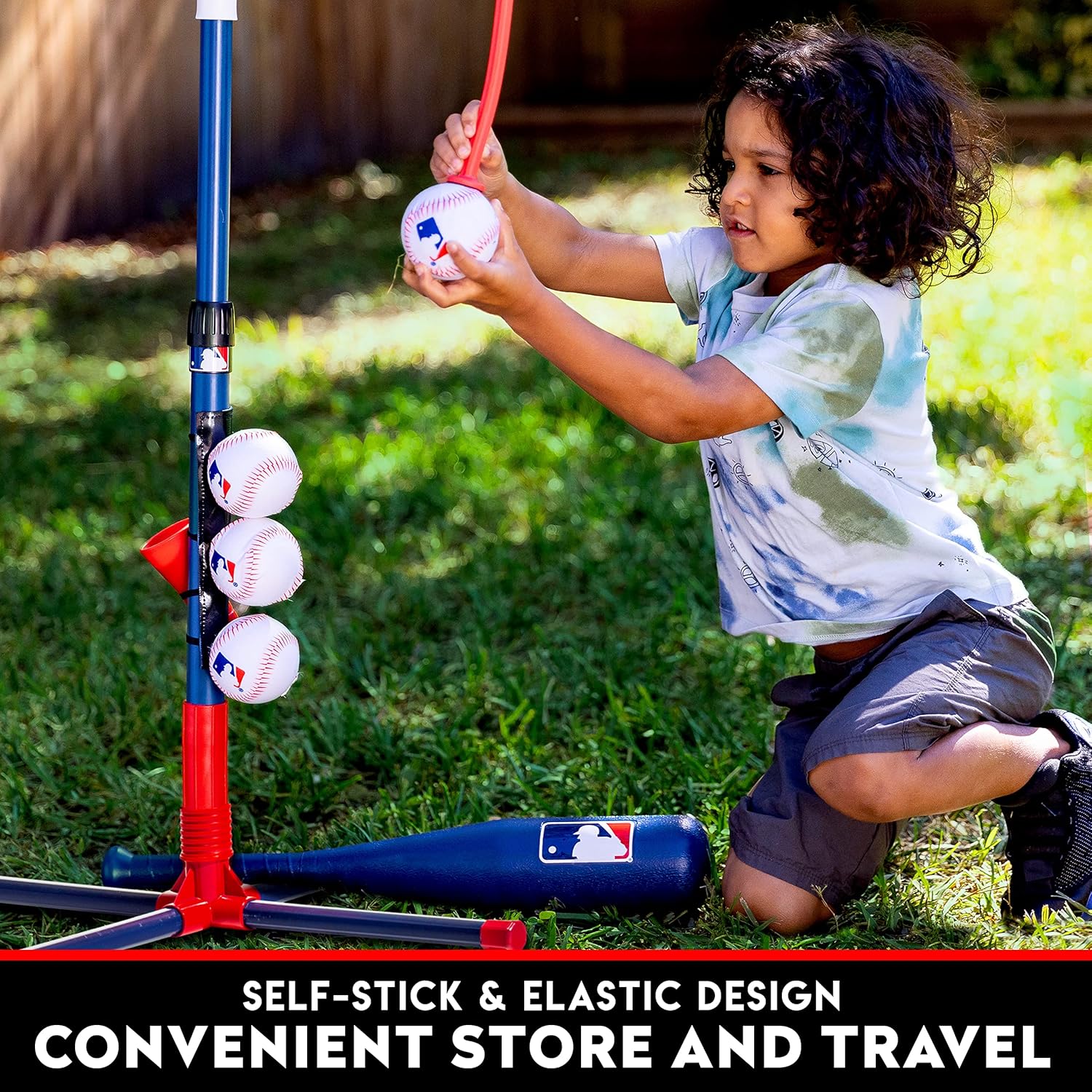 Grow-With-Me Kids Batting Tee & Stand Set – Adjustable Baseball, Softball & T-Ball Trainer for Toddlers & Youth