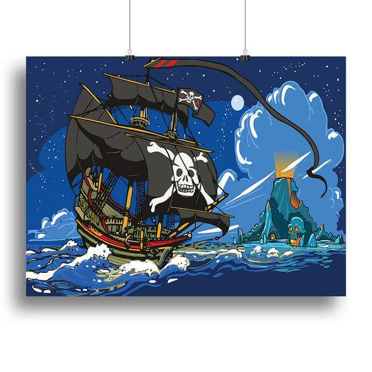 Adventure Time Pirate Ship Sailing Canvas Print or Poster