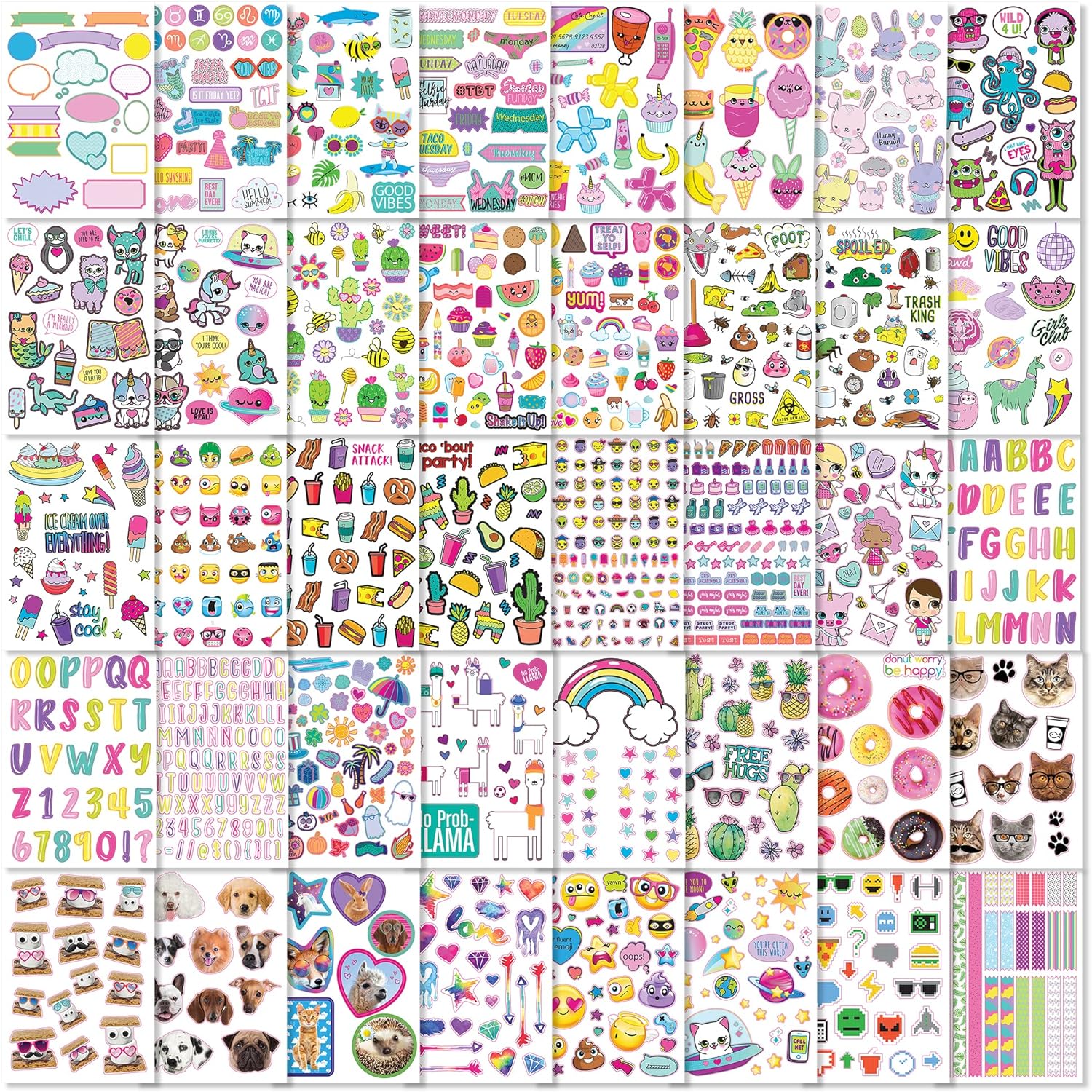 1000+ Cute Stickers for Kids – 40-Page Fun Craft Sticker Book for Ages 6+