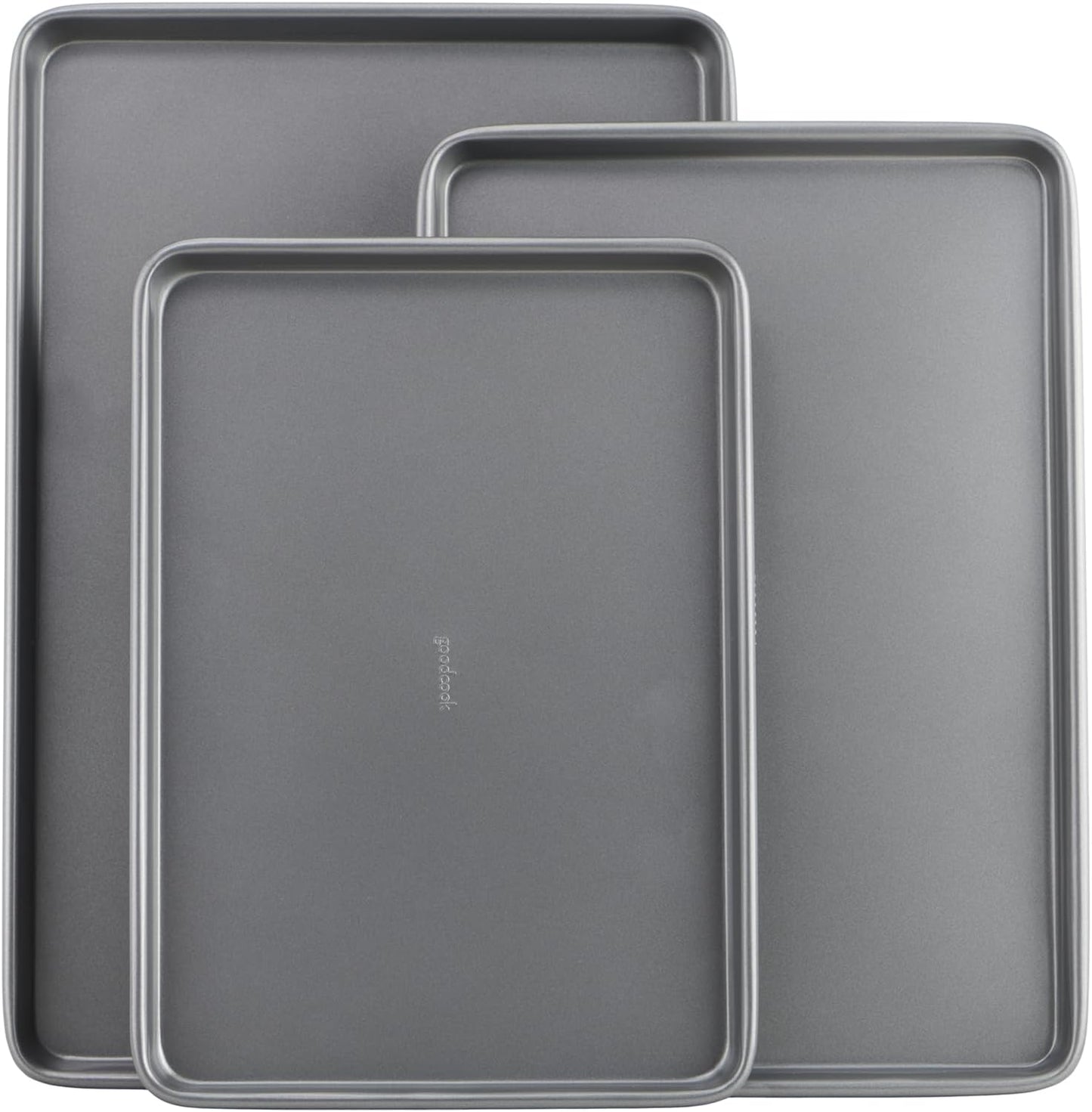 Nonstick Carbon Steel Baking Sheet Set – 3-Piece Everyday Bakeware Set (Small, Medium, Large)