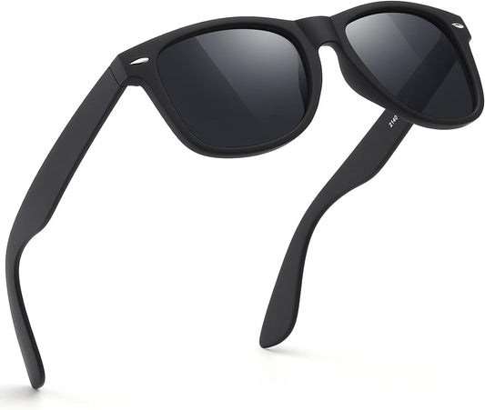 Men’s Polarized Retro Sunglasses – Unisex UV400 Protection for Driving & Outdoor Sports (Black)