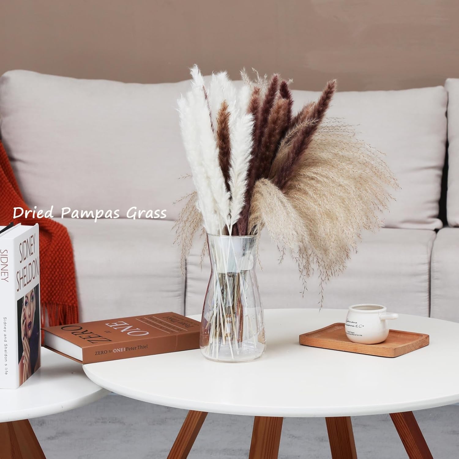 8-Inch Clear Glass Flower Vase – Modern Boho Centerpiece for Table, Home & Wedding Decor